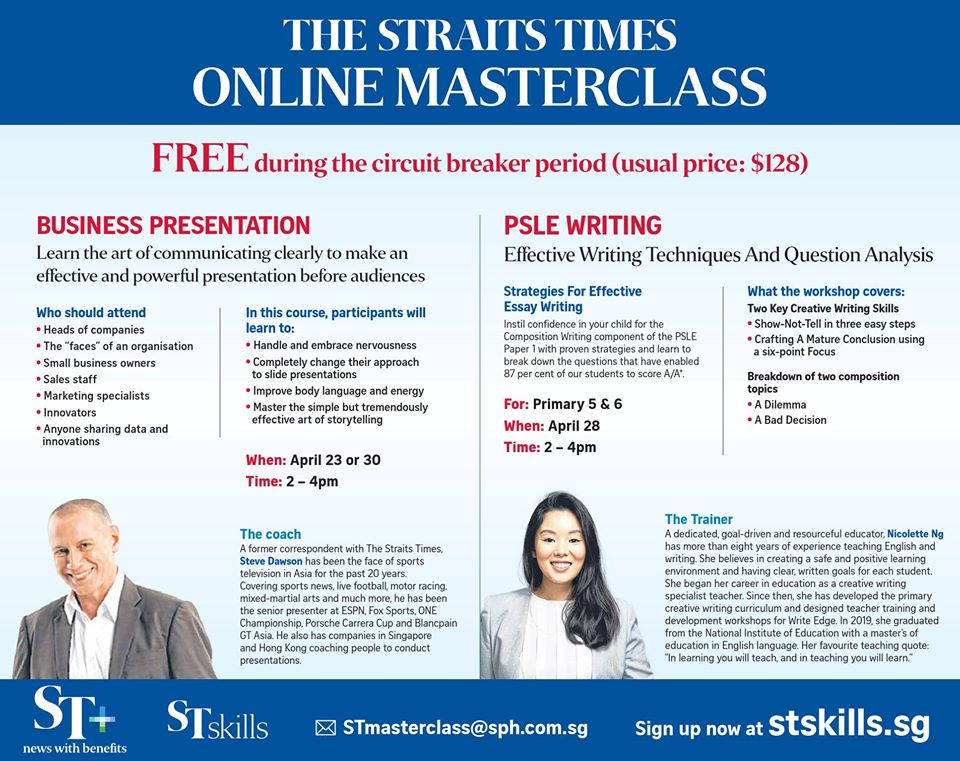 12345678 The Straits Times Online Masterclass on 28 Apr 2020