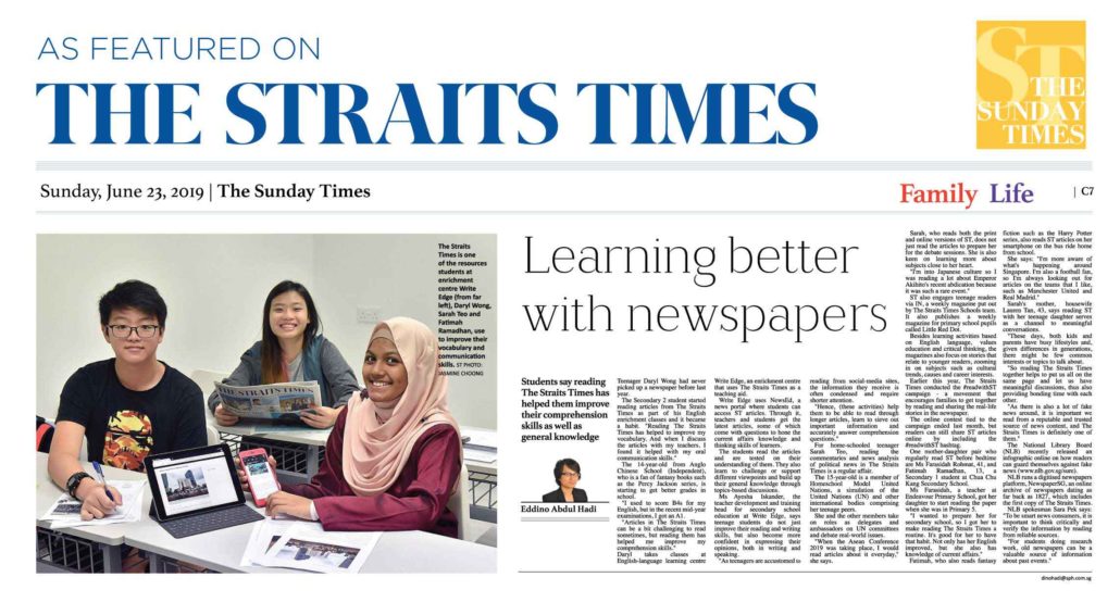 Published on Straits Times (23 June 2019) – Click Here to Read